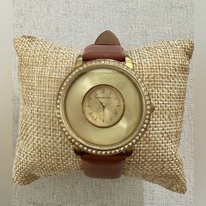 Origami Owl Gold Watch w/Leather Bands.
